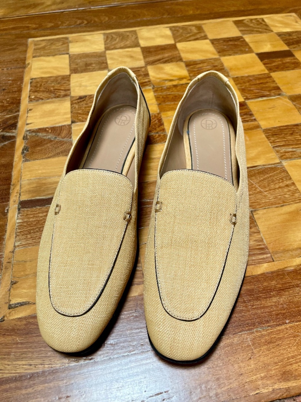 $795 The Row Adam Moccasin Loafer Yellow Amber Raffia